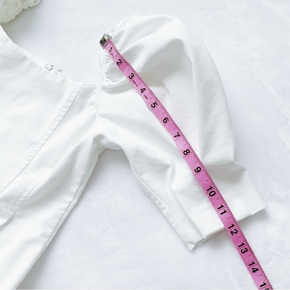 Zara White Puffed Sleeve Mini Dress - Picture 7 of 15